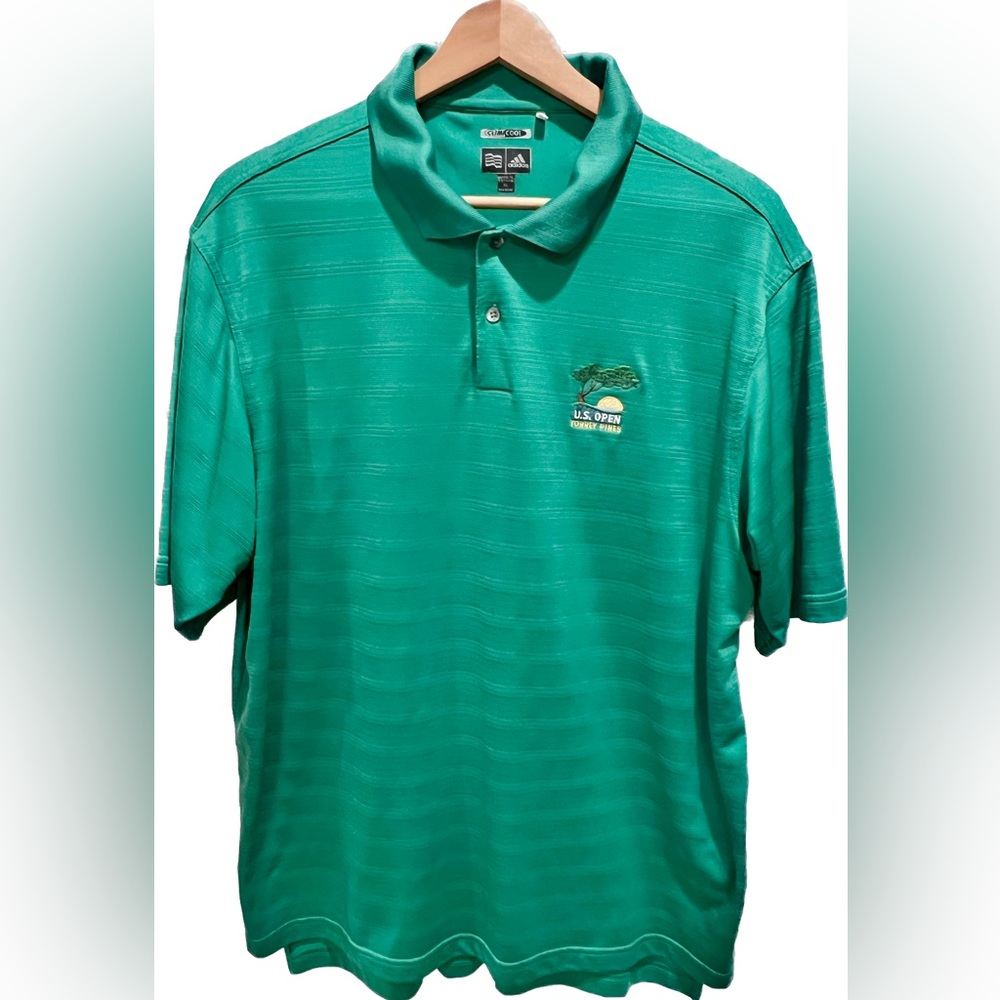 Adidas Climacool Golf Polo Shirt Green, 2008 U.S. Open Torrey Pines Embroidery